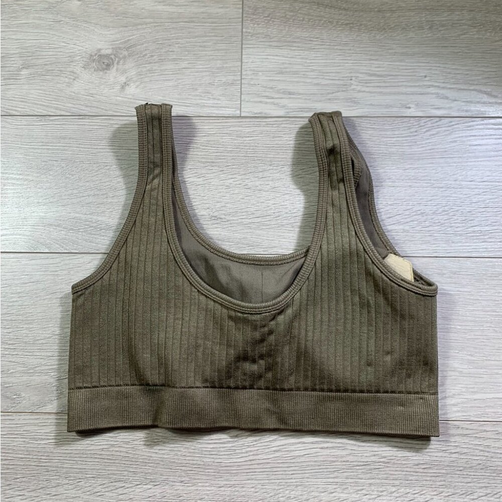 GOOD AMERICAN Shine Tank Bralette in Ribbed Nylon - Picture 5 of 13